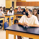 Image for article titled High School Adds Cardboard Students Between Distanced Desks To Maintain Normal Feeling Of Oversized Classes
